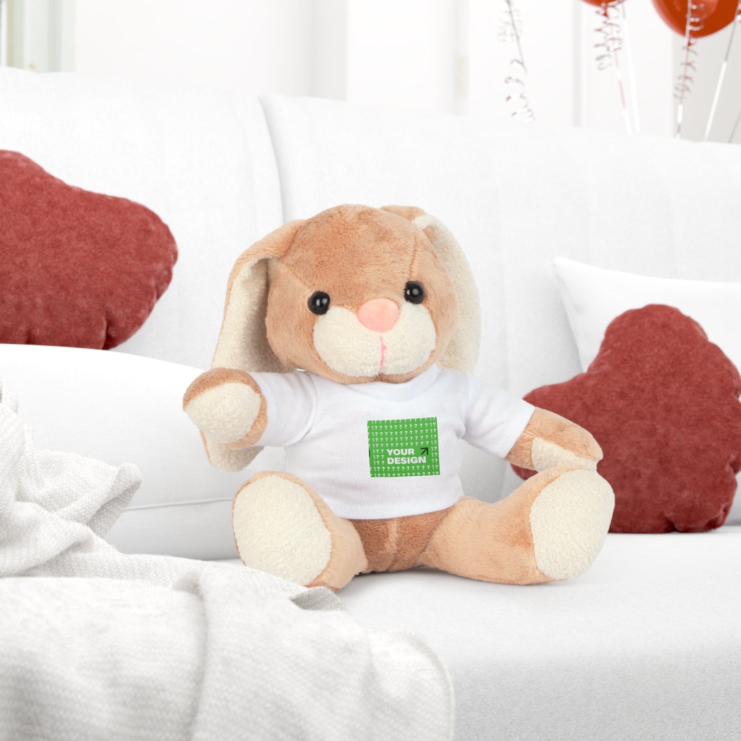 Personalized Plush Teddy Bear with Custom T-Shirt, Cuddly Companion, Gift for Kids, Nursery Decor, Birthday Present