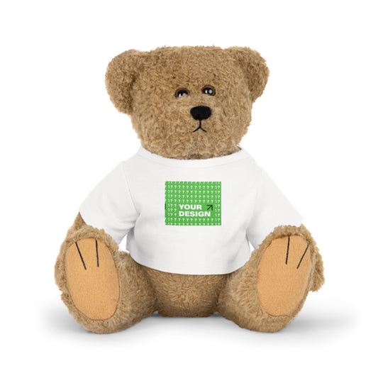Personalized Plush Teddy Bear with Custom T-Shirt, Cuddly Companion, Gift for Kids, Nursery Decor, Birthday Present