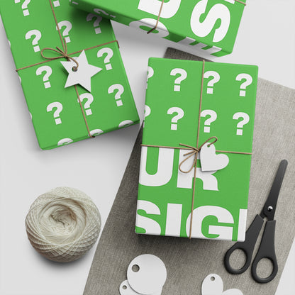 Customizable Gift Wrapping Paper Sheets - Fun Green Design, Personal Touch for Any Occasion, Birthday, Wedding, Holiday, Celebration